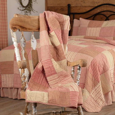 Sawyer Mill Red Block Quilted Throw 60x50 - The Fox Decor